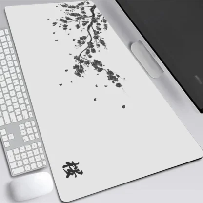 Japan Cherry Blossom Mouse Pad Gray Laptops Gaming Deskmat Sakura Mousepad Anime Office Carpet Gamer Keyboard Computer Desks