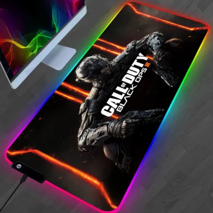 Call Of Duty LED Gaming Mousepads Large Desk Mat PC Gamer RGB Mouse Pad Luminous XXL Mice Mats With Backlight - Image 2