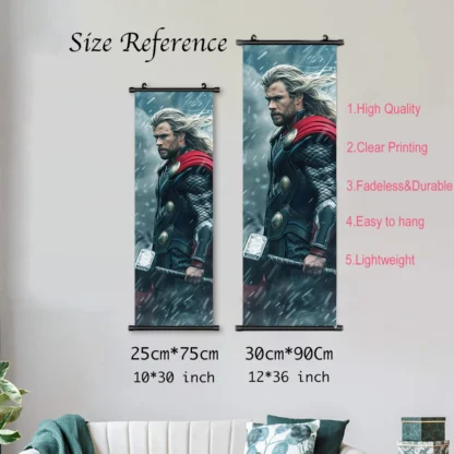 Marvel Movie Thor Hanging Scroll Poster Wall Artwork Canvas Painting Print Home Decoration Decor The Avengers HD Wallpaper Gift - Image 4