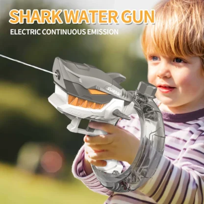 Shark Electric Water Gun Child Toy Automatic Water Blaster Large Capacity Splashing Soaker Summer Outdoor Party Games Kids Gift - Image 4