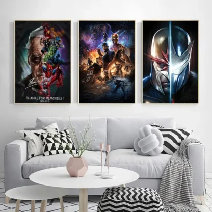 MINISO Marvel Superheroes Avengers Iron Man Spider-Man Home Living Room Bedroom Decorative Art Poster Wall Mural Canvas Printing - Image 6