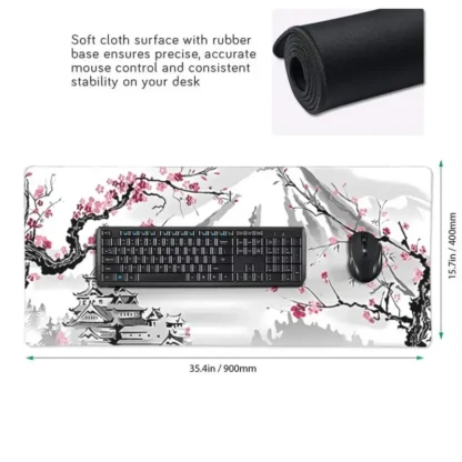 Sakura Japanese Cherry Blossom Mouse Pad Gaming XL Home New HD Mousepad XXL keyboard pad Non-Slip Office Carpet Laptop Mice Pad - Image 4