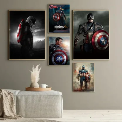 MINISO Marvel Superheroes Avengers Captain America Series Home Decor Art Posters Kids Room Wall Mural Canvas Painting HD Prints - Image 3