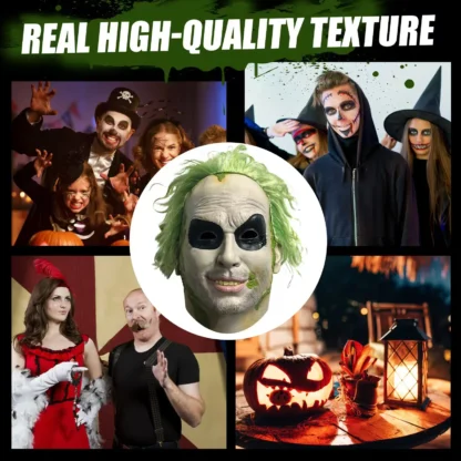 Beetlejuice 2 mask helmet Latex Face costume Halloween Cosplay Party masquerade props for kids Adult - Image 5