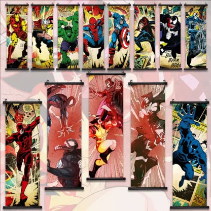 Marvel Silver Age Wallpaper Wall Artwork Canvas Painting Print Decor Home Decoration Avengers Hanging Scroll Poster Art Gift