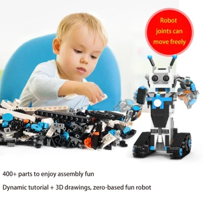 Science and education dual remote control programmable educational gift toy intelligent programming building block robot - Image 3