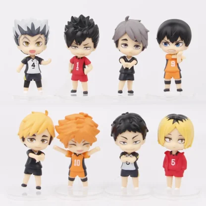 8pcs/Set Haikyuus Action Figure Toys Q version Kenma Kozume Shoyo Hinata Kotaru Bokuto Yu Nishinoya Volleyball Model Dolls - Image 4