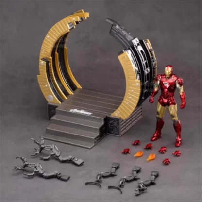 ZD Toys Marvel Legend The Avengers Iron Man MK6 WITH SUIT-UP GANTRY LED Light Tony Stark Iron Man Action Figure Model Toys - Image 2