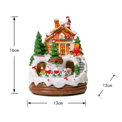 Led Lighted Christmas Buildings Village House Figurines Collectible Buildings Music Box Musical Houses Decor Christmas Gifts - Image 6