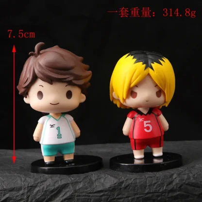 8pcs/Set Haikyuus Action Figure Toys Q version Kenma Kozume Shoyo Hinata Kotaru Bokuto Yu Nishinoya Volleyball Model Dolls - Image 2