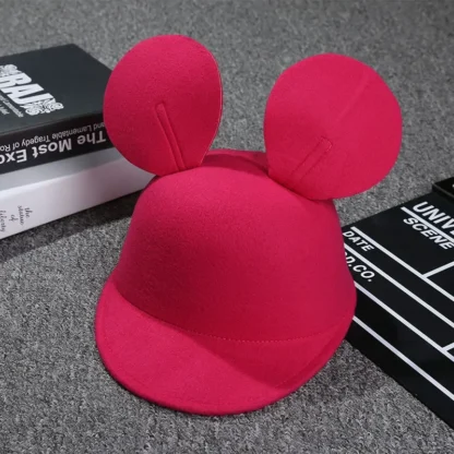 Disney Big Ears Fedoras For Women Fashion Classic Solid Color Cute Mickey Minnie Baseball Cap Girls Cartoon Unisex Headgear Kids - Image 5