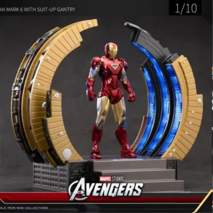 ZD Toys Marvel Legend The Avengers Iron Man MK6 WITH SUIT-UP GANTRY LED Light Tony Stark Iron Man Action Figure Model Toys - Image 5