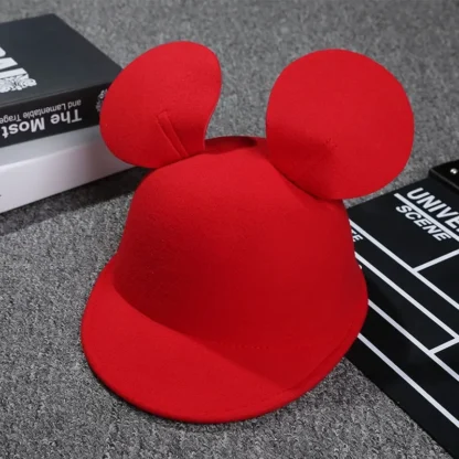 Disney Big Ears Fedoras For Women Fashion Classic Solid Color Cute Mickey Minnie Baseball Cap Girls Cartoon Unisex Headgear Kids - Image 2