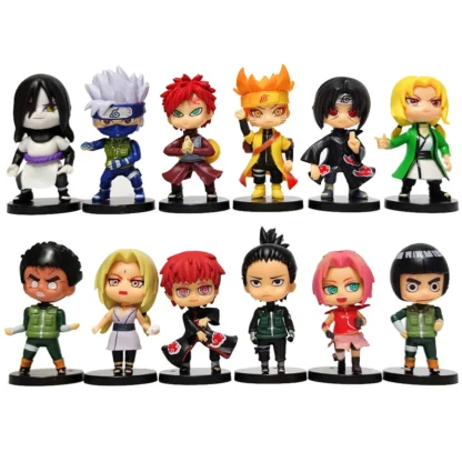 New 12pcs/set Anime Figure Naruto Shippuden Hinata Sasuke Itachi Kakashi Gaara Action Figure Q Version PVC Figures Toys Gift - Image 4