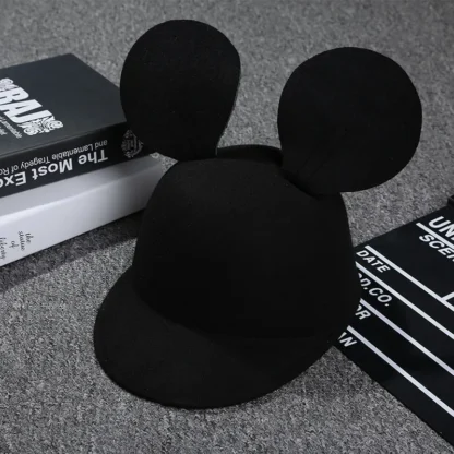 Disney Big Ears Fedoras For Women Fashion Classic Solid Color Cute Mickey Minnie Baseball Cap Girls Cartoon Unisex Headgear Kids - Image 3