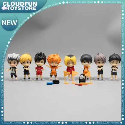 8pcs Haikyuu Anime Figure Kageyama Tobio Shoyo Hinata Figures Kotaru Bokuto Yu Nishinoya Figurine Model Collection Boy Gift Toy