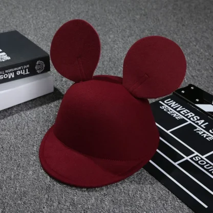 Disney Big Ears Fedoras For Women Fashion Classic Solid Color Cute Mickey Minnie Baseball Cap Girls Cartoon Unisex Headgear Kids - Image 4