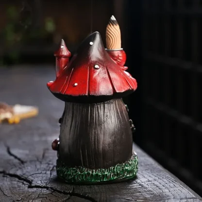 Christmas Resin Decoration Mushroom Incense Burner Creative Nordic Ins Wind Resin Mushroom House Reverse Flow Incense Burner - Image 2