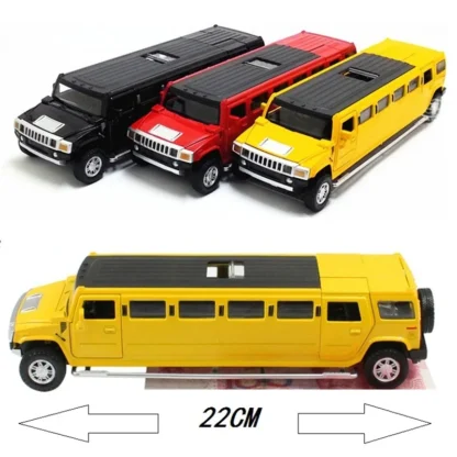 1:32 Alloy Lengthen Hummer Limousine Car Model Metal Diecasts Vehicles With Sound Light Pull Back Car Collection Toys Kids Gifts 5