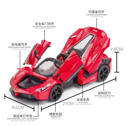 1:22 Ferrari Laferrari convertible Alloy Racing Car Model Diecast Metal Toy Vehicles Car Model Simulation Kids Toy Gift E187 6