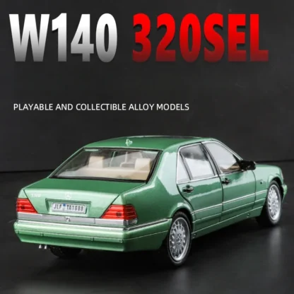 1:24 Mercedes-Benz W140 320SEL High Simulation Diecast Car Metal Sound Light Alloy Model Car Children's Toys Collection Gifts 2