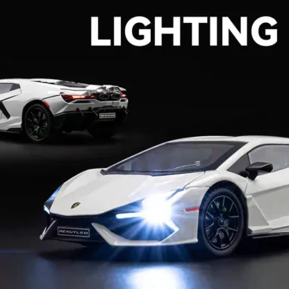 1:24 Lamborghini Revuelto Alloy Scale Car Model Diecast Metal Miniature Car Sound＆light Collection Children Toy Vehicles Gifts 2