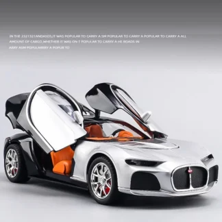 New 1:24 Atlantic Alloy Car Model Simulation Sound And Light Pull Back Toy Car Metal Sports Car Boys Collection Ornaments Gift 1