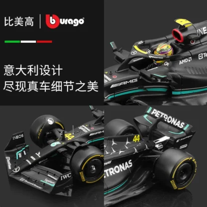 Bburago 1:24 Mercedes AMG F1 Team W14 2023 # 44 Hamilton # 63 Alloy Car Model Formula One Die Casting Model 2