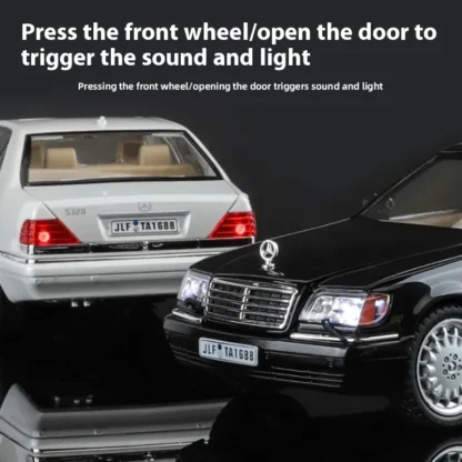 1:24 Mercedes-Benz W140 320SEL High Simulation Diecast Car Metal Sound Light Alloy Model Car Children's Toys Collection Gifts 4