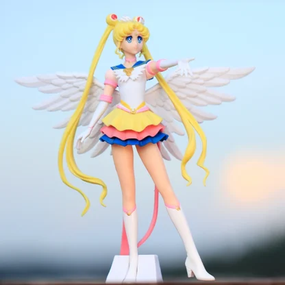 New Cartoon 23cm Anime Sailor Moon Tsukino Action Figure Wings Toy Doll Cake Decoration PVC Model Girls Gift Toy for kid 3