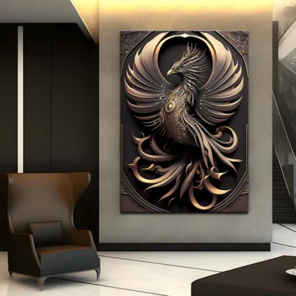 Powerful Lion Gold Dragon Posters and Prints 3D Effect Canvas Print Wall Art Painting For Living Room Home Decoration Pictures 4