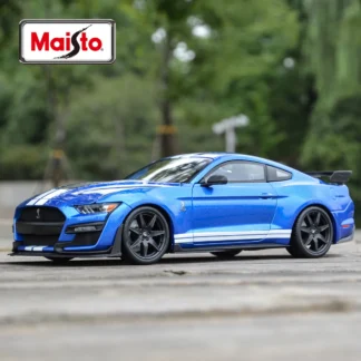 Maisto 1:18 2020 Mustang Shelby GT500 Ford Blue Sports Car Static Die Cast Vehicles Collectible Model Car Toys 1