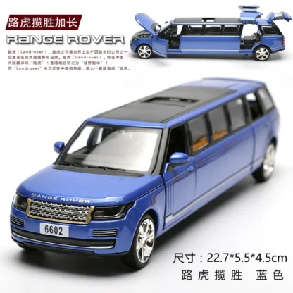 Free Shippin 1:32 Range Rover Alloy Limousine Metal Diecast Car Model Pull Back Flashing Musical Kids Toy Vehicles 4