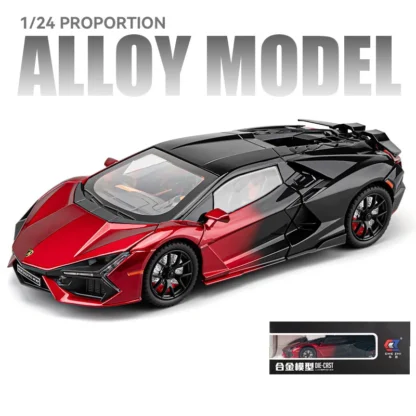 1:24 Lamborghini Revuelto Alloy Scale Car Model Diecast Metal Miniature Car Sound＆light Collection Children Toy Vehicles Gifts 6