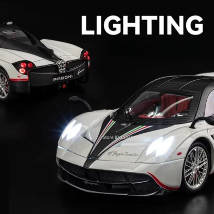 Large Size 1:18 Pagani Huayra Toy Model Car Diecast Alloy Sport Cars Sound Light Pull Back Shock Absorption Models Festival Gift 3