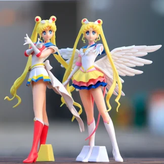 New Cartoon 23cm Anime Sailor Moon Tsukino Action Figure Wings Toy Doll Cake Decoration PVC Model Girls Gift Toy for kid 1