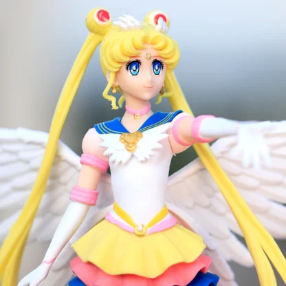 New Cartoon 23cm Anime Sailor Moon Tsukino Action Figure Wings Toy Doll Cake Decoration PVC Model Girls Gift Toy for kid 5