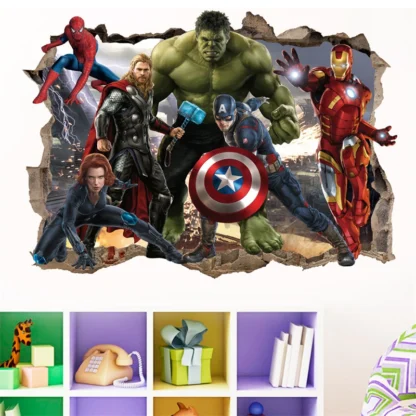 MINISO 3D Marvel Avengers Wall Stickers For Kids Rooms Living Room Bedroom Wall Decoration Boys Gifts uperheroes Movie Poster 2