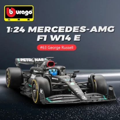 Bburago 1:24 Mercedes AMG F1 Team W14 2023 # 44 Hamilton # 63 Alloy Car Model Formula One Die Casting Model 1