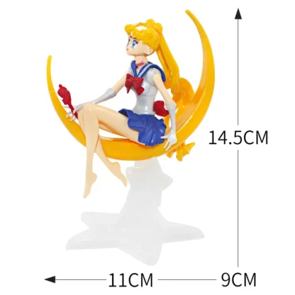 Sailor Moon Figure Anime Cartoon Jupiter Makoto Venus Minako Tsukino Rabbit Doll Toy Little Princess Cake Decoration Ornaments 5