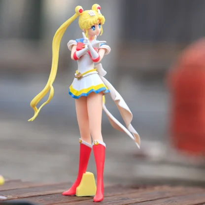 New Cartoon 23cm Anime Sailor Moon Tsukino Action Figure Wings Toy Doll Cake Decoration PVC Model Girls Gift Toy for kid 6