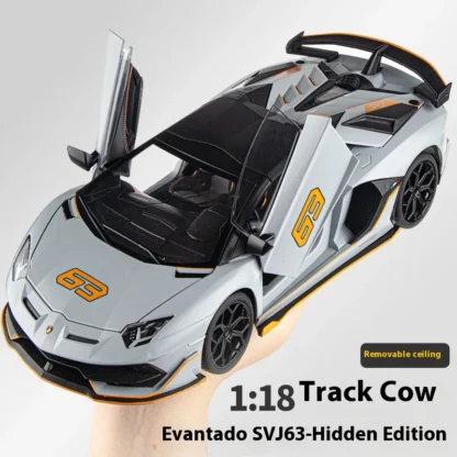 1:18 Scale SVJ63 Alloy Car Toy Model with Sound & Light Effects - Realistic Detail for Kids' Playtime & Collectors' Delight 2