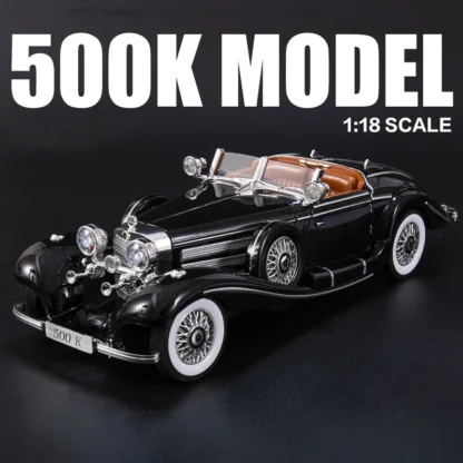 1:18 Mercedes-Benz 500K 1936 Alloy Die Cast Toy Car Model Sound and Light Children's Toy Collectibles Birthday gift 5