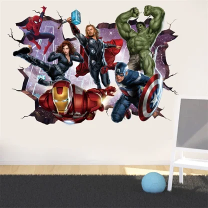 MINISO 3D Marvel Avengers Wall Stickers For Kids Rooms Living Room Bedroom Wall Decoration Boys Gifts uperheroes Movie Poster 6