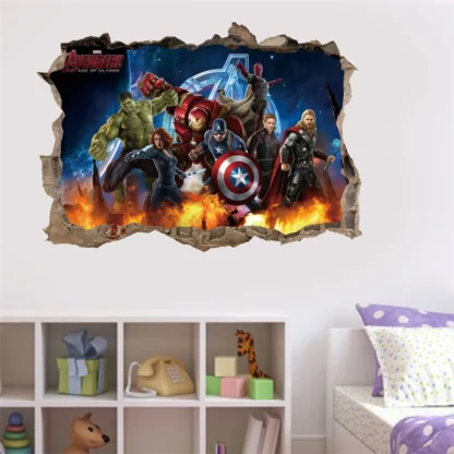 MINISO 3D Marvel Avengers Wall Stickers For Kids Rooms Living Room Bedroom Wall Decoration Boys Gifts uperheroes Movie Poster 3