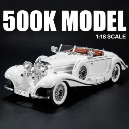 1:18 Mercedes-Benz 500K 1936 Alloy Die Cast Toy Car Model Sound and Light Children's Toy Collectibles Birthday gift 2