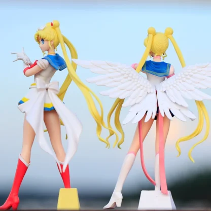 New Cartoon 23cm Anime Sailor Moon Tsukino Action Figure Wings Toy Doll Cake Decoration PVC Model Girls Gift Toy for kid 2