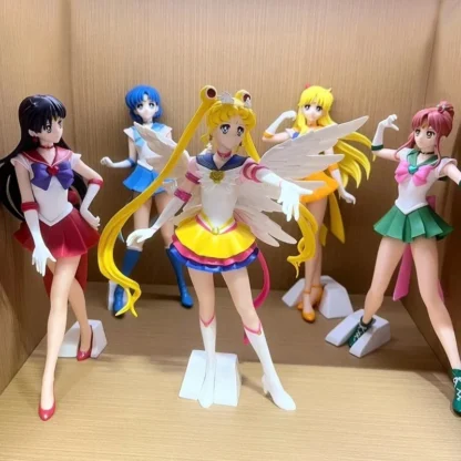 Cute Sailor Moon Anime Figure Kawaii Sailor Saturn Mars Mercury Jupiter Venus Action Figurine Collectible Kids Toys Model Gifts 1