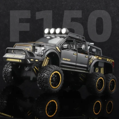 1:24 Pickup Trucks for Boys F150 Raptor Diecast Metal Model Car with Sound and Light for Kids Age 3 Year and up Blue 2