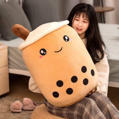 Cute Fruit Drink Plush Stuffed Soft Strawberry Milk Tea Plush Boba Tea Cup Toy Bubble Tea Pillow Cushion Kids Gift - Image 2